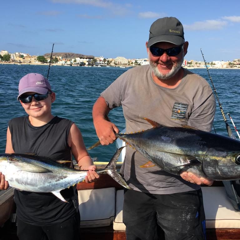 Big game fishing tuna catch of proud anglers with fishing holidays and trips Boa Vista