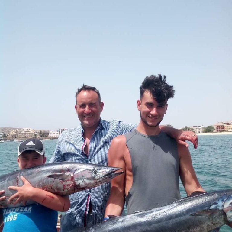 Proud family after big game fishing in Boa Vista